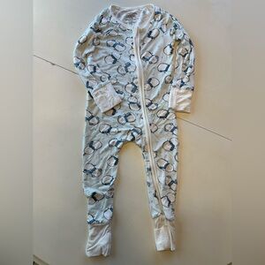 Caden Lane Snowmen Convertible Zip Romper size 12-18 mo